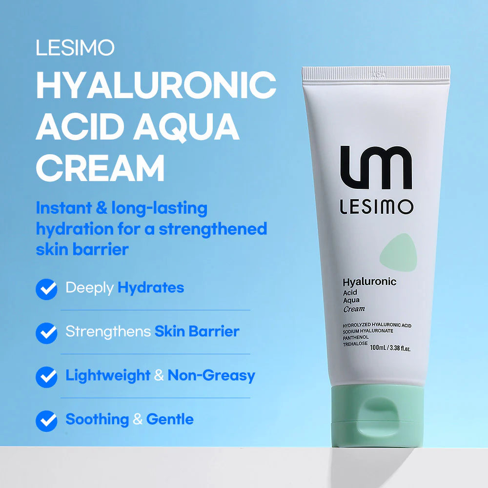 Lesimo Moisturizer Hyaluronic Acid Aqua Cream lightweight 100ml