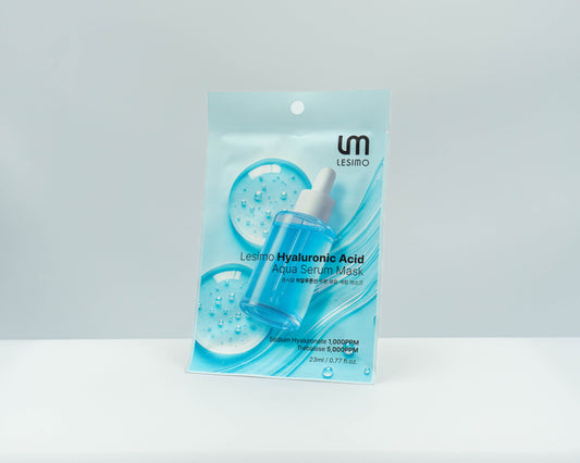 Lesimo Hyaluronic Acid Aqua Serum Mask — Korean Sheet Mask for Deep Hydration & Dewy Skin (23ml)