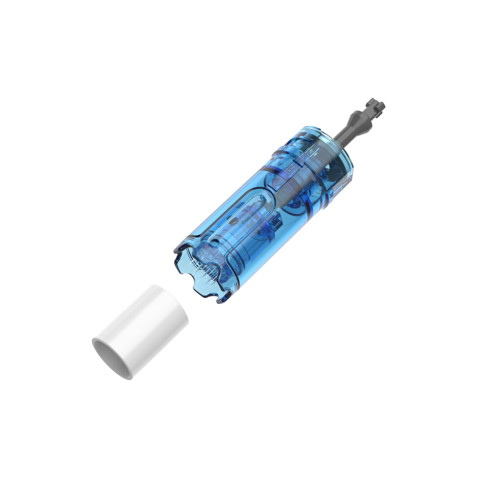 Dr. Pen M9 18-pin cartridge angled view with cap detached