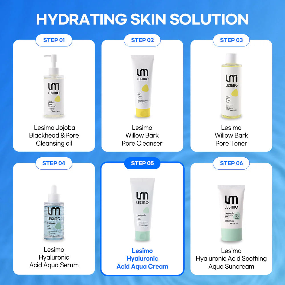 Lesimo Moisturizer Hyaluronic Acid Aqua Cream lightweight 100ml