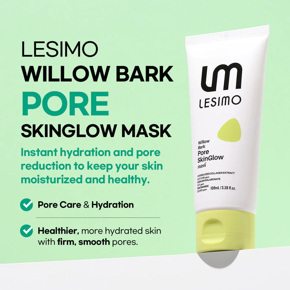 Lesimo Willow Bark SkinGlow Mask – Pore-Lifting Peel-Off 100ml