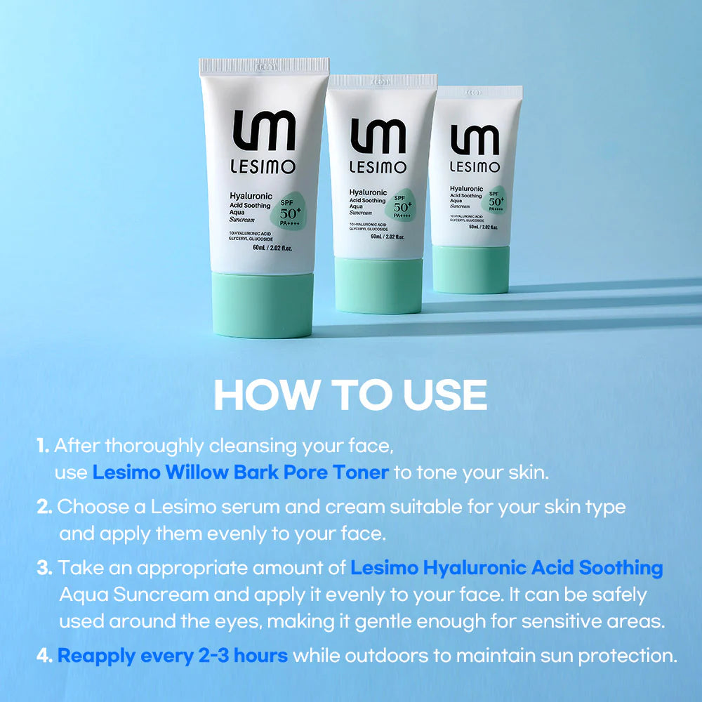 Lesimo Sunscreen Hyaluronic Acid Soothing Aqua SPF 50+ 60ml